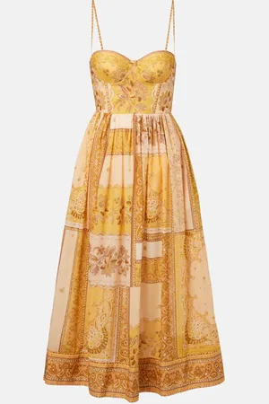 ZIMMERMANN Lucky shirred cotton corset dress