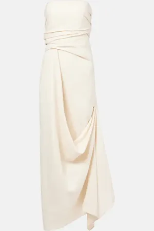 Staud Caravaggio draped linen maxi dress