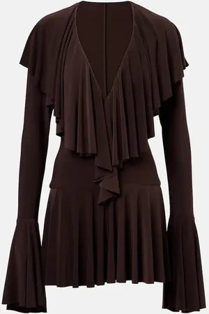 Norma Kamali Ruffled jersey minidress