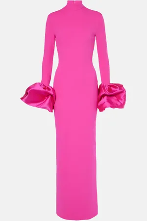 Solace Viviana satin-trimmed crÃªpe gown