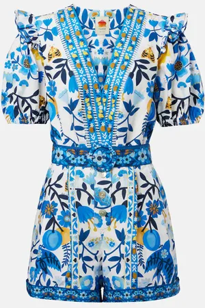 Farm Rio Printed cotton jumpsuit