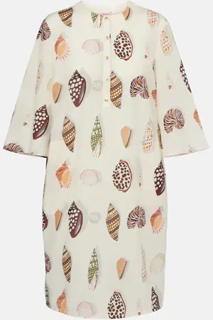 ERES Creme printed coton and silk minidress