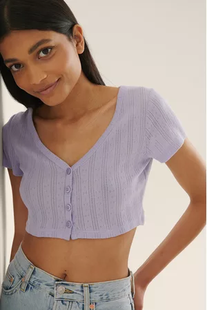 NA-KD Dame Kortermede - Cardigan Topp Med Korte Ermer