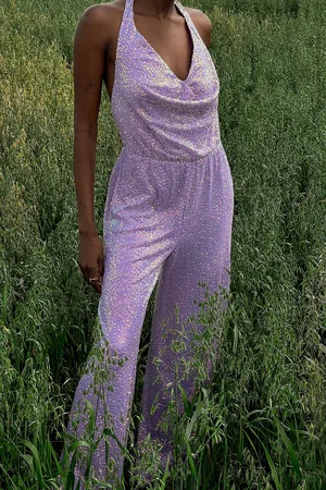 NA-KD Dame Jumpsuits - Jumpsuit med dyp V-utringning