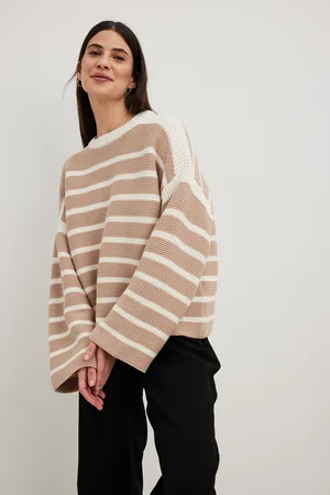 NA-KD Oversized strikket genser med striper