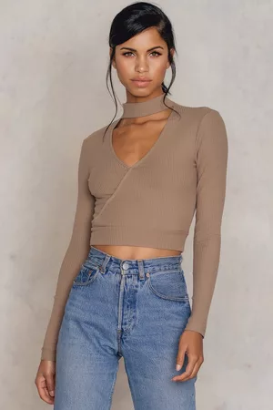 NA-KD Dame Crop - Wrapped Rib Choker Top