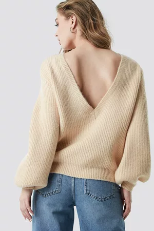 NA-KD Dame Strikkegensere - Deep V Back Sweater