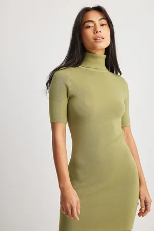 NA-KD Finstrikket minikjole med turtleneck