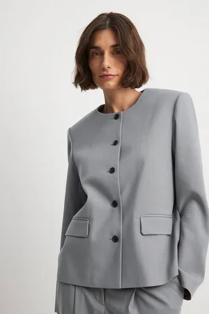 NA-KD Oversized blazer med rund hals