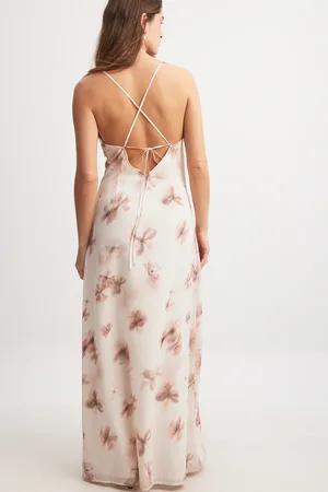 NA-KD Chiffon Tie Back Detail Maxi Dress