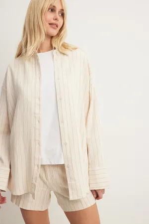NA-KD Oversized skjorte i linblanding