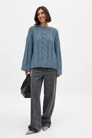NA-KD Jeans med vide ben og lavt liv