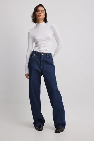 NA-KD Løstsittende lange jeans med lavt liv