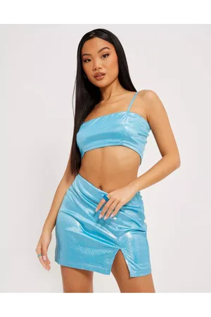 NLY Mini Glitter Slit Skirt
