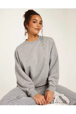Nelly Dame Sweatshirts - Everything Chunky Sweater Grey Melange