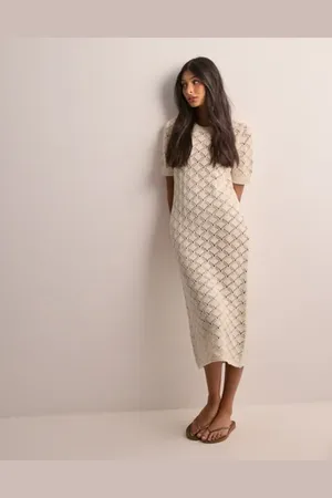 SELECTED - Slfvinna Ss Long Knit Dress