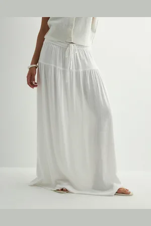 ONLY - Onlsiesta Mw Linen Bl Long Skirt Pn