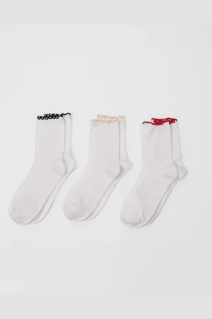 Pieces® - Pcafia Contrast Frill 3 Pack Socks