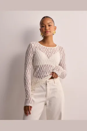JDY - eva L/S O-Neck Lace Top Jrs