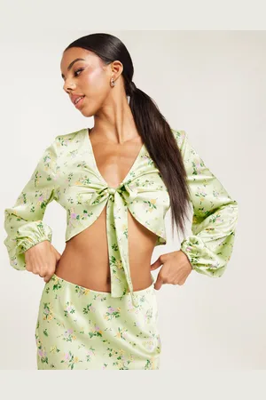 VILA - Vilouis L/S Tie Cropped Top
