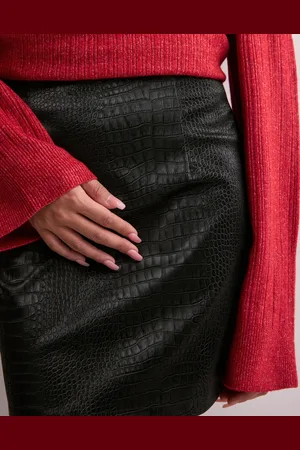 JDY - alma Pu Croco Skirt Wvn
