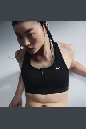 Nike Swoosh Front Zip polstret sports-BH med middels støtte til dame