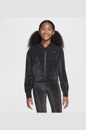 Nike Sportswear hettejakke med ribber til store barn (jente)
