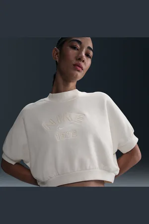 Nike Sportswear Collection kortermet frottéoverdel med rund hals til dame
