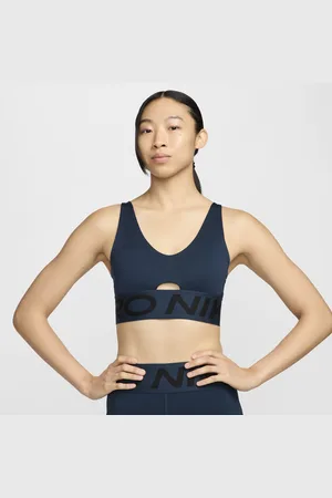 Nike Pro Indy Plunge sports-BH med innlegg og middels støtte til dame