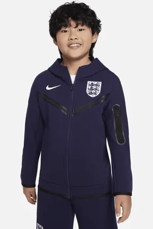 Nike England Tech Fleece fotballhettejakke til store barn (gutt)