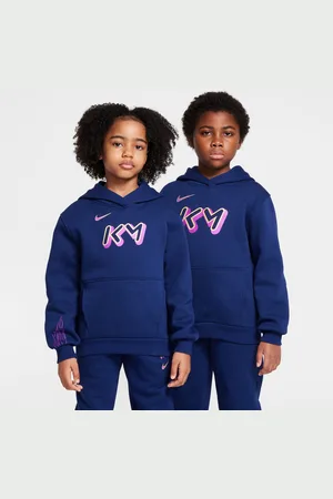 Nike Kylian Mbappé Club Fleece fotballhettegenser til store barn
