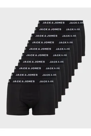 JACK & JONES Jacsolid Trunks 10 Packs Lange underbukser Black Black - Black - Black - Black - Bl
