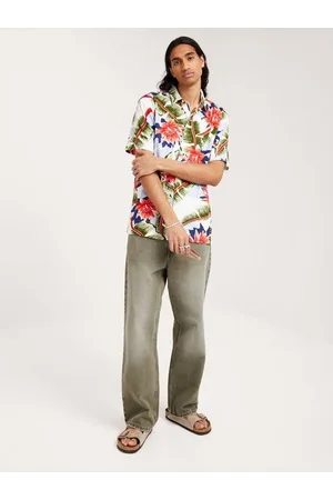 Superdry Herre Vintage skjorter - Vintage Hawaiian S/S Shirt Skjorter Optic Banana Leaf