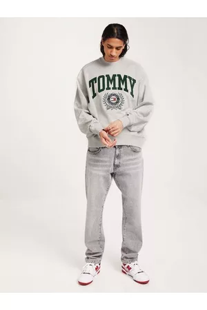 Tommy Hilfiger Herre Sweatshirts - Tjm Boxy College Graphic Crew Gensere Silver Grey