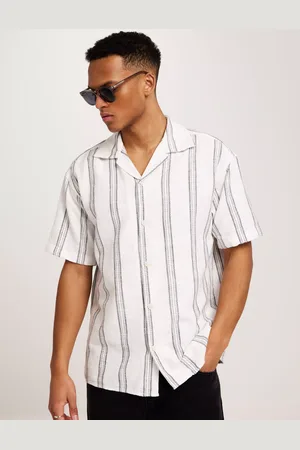 JACK & JONES Jorcabana Stripe Shirt Ss Sn Kortermede skjorter