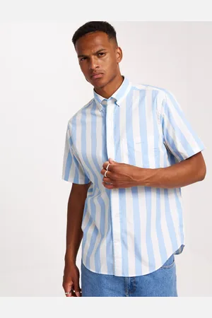GANT Reg Poplin Parasol Stripe Ss Shirt Kortermede skjorter