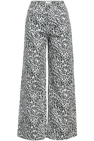 Object Leopardprint Jeans Med Vide Ben