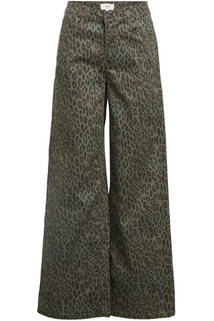 Object Leopardprint Jeans Med Vide Ben