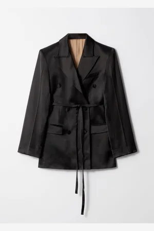 & OTHER STORIES Shiny Belted Wool-Blend Blazer