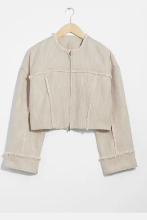 & OTHER STORIES Frayed Linen-Blend Jacket