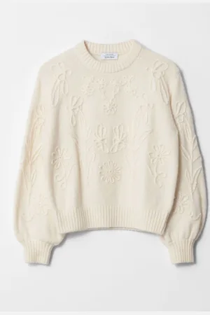 & OTHER STORIES Floral-Appliqué Knit Jumper