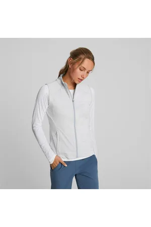 PUMA Heather Full-Zip Golf Vest Women, Grey, size XXS, Clothing