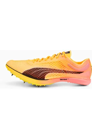PUMA Evospeed Distance Nitro Elite Track And Field Spikes, Sun Stream/Sunset Glow/Black, size 37