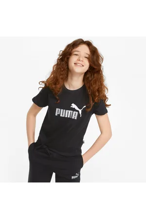PUMA Essentials+ Logo Knotted Youth T-Shirt, , size 3-4Y, Clothing