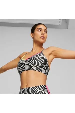 PUMA X Lemlem Low Impact Training Bra Women, Black/Ghost Pepper, size XS, Clothing
