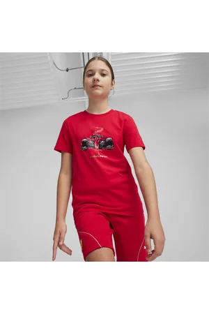PUMA Scuderia Ferrari Race Youth Motorsport Graphic T-Shirt, Red, size 116, Clothing