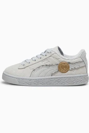 PUMA X One Piece Suede Straw Hat Luffy Sneakers Kids, Feather Grey/Platinum Grey, size 27,5, Accessories