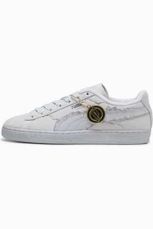PUMA X One Piece Suede Straw Hat Luffy Sneakers Unisex, Feather Grey/Platinum Grey, size 41, Accessories