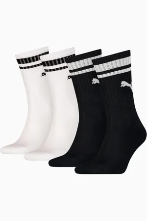 PUMA Unisex Heritage Crew Socks 4 Pack, Black/White, size 35-38, Clothing