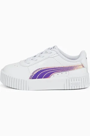 PUMA Carina 2.0 Holo Alternative-Closure Sneakers Toddler, White/Silver, size 26, Shoes